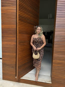 Vestido Onça - MaxMidi Tule com Elastano