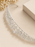 Tiara Prateada para Noivas com Cristais