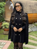 Casaco Capa Louise Tricot Preto