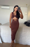 Vestido Leticia Maximidi Poliamida -Com Detalhe Frontal