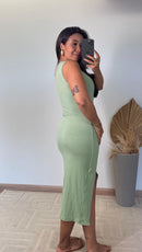 Vestido Lurian Regata -Canelado com  Fenda