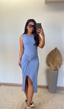 Vestido Lurian Regata -Canelado com  Fenda