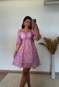 Vestido Mailí Lily  – Chiffon Curto com Bojo