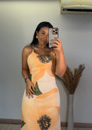 Vestido Maria – Tule Floral com Amarração nas Costas