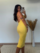 Vestido Lila - Midi com Costas Abertas