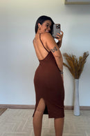 Vestido Lila - Midi com Costas Abertas