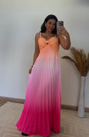 Vestido Thay Degradê - Crepinho Saia Plissada