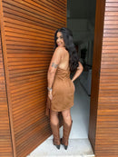 Vestido Ysa - Suede Franjas Decote