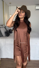Vestido Ysa - Suede Franjas Decote
