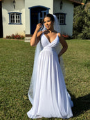 Vestido Paris Branco - Vestido Branco Longo Tule