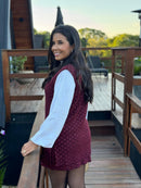 Conjunto Ravena Marsala - Tricot Premium com Botões Madre Pérola