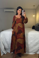 Vestido Ivana - Viscolinho Manga Longa Longo