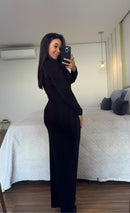 Vestido Cleo Maxi Poliamida Franzido Elegante
