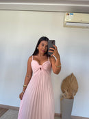 Vestido Thay Liso - Crepinho Plissado Liso