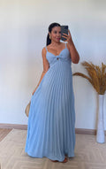 Vestido Thay Liso - Crepinho Plissado Liso