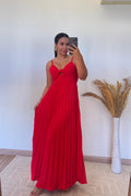 Vestido Thay Liso - Crepinho Plissado Liso