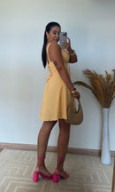 Vestido Lud Curto -Viscolinho Lastex nas Costas