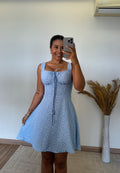 Vestido Lud Curto -Viscolinho Lastex nas Costas