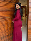 Vestido Lurian – Midi Canelado com Fenda