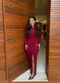 Vestido Lurian – Midi Canelado com Fenda