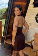 Vestido Ysa - Suede Franjas Decote