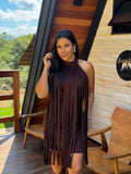Vestido Ysa - Suede Franjas Decote