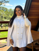 Casaco Capa Louise Tricot Branco