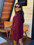 Casaco Capa Louise Tricot Marsala