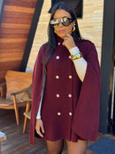 Casaco Capa Louise Tricot Marsala