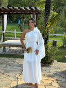 Vestido Mia Longo- Ombro só em Chiffon