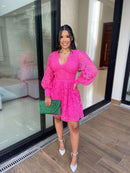 Vestido Luisa - Vestido Curto Manga Longa Renda Guipir