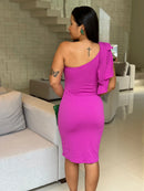 Vestido Amanda - Vestido Midi Crepe de Malha